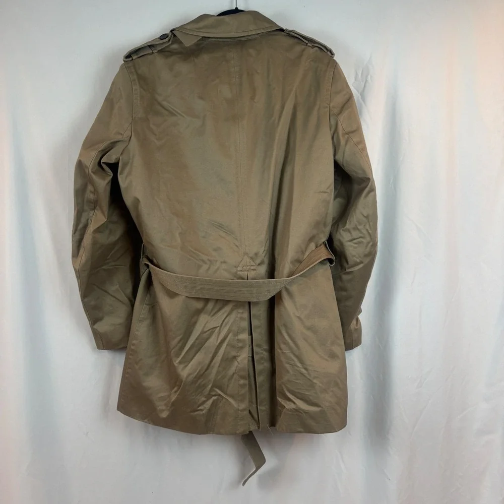 Banana Republic Mens Khaki Double Breasted Trench Coat Removable Liner SPR14 XL